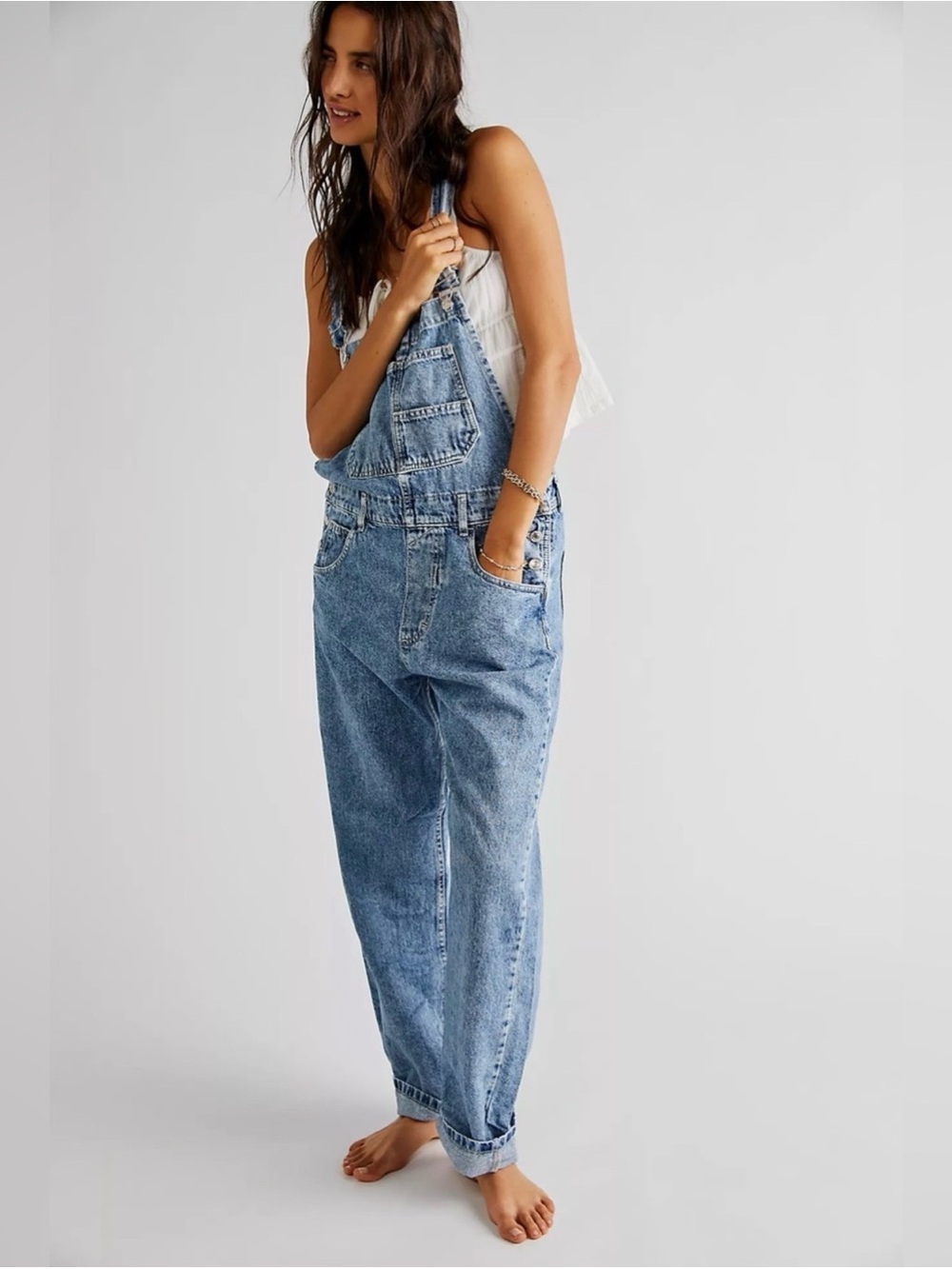 We The Free | Free People Sapphire Blue Ziggy Denim Overalls